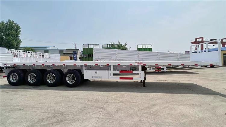4 Axle Flatbed Semi Trailer with Front Wall for Sale In Malawi