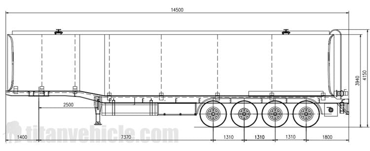 4 Axle 50000 Liters Stainless Steel Tanker Trailer for Sale In Benin