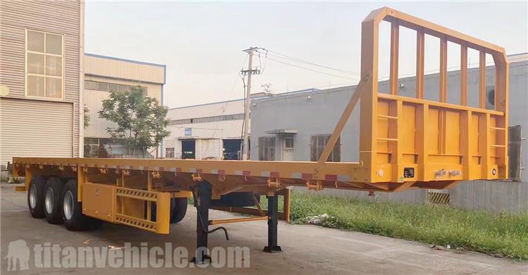 Tri Axle Flatbed Trailer with Front Wall for Sale In Kenya