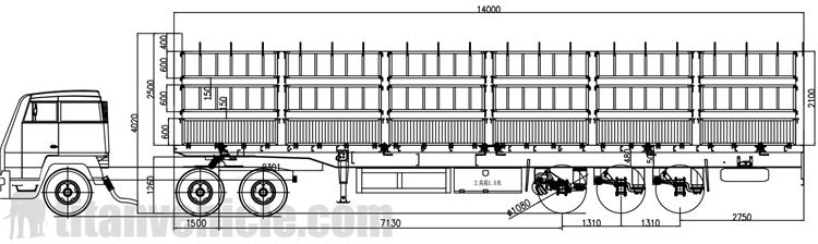 60 Ton Fence Semi Trailer for Sale In Russia