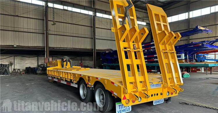 2 Axle 50 Ton Low Bed Truck Trailer for Sale In Angola
