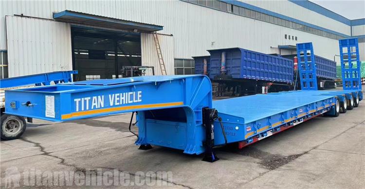 4 Axle 120 Ton Low Bed Truck Trailer for Sale In Congo