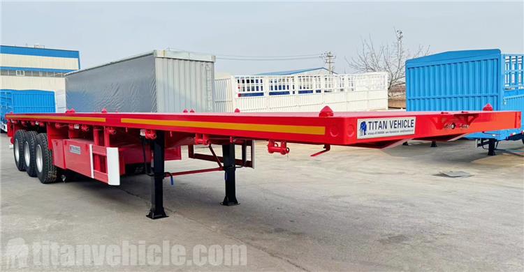 Tri Axle 12.5m Flatbed Trailer for Sale In Tanzania Dar Es Salaam