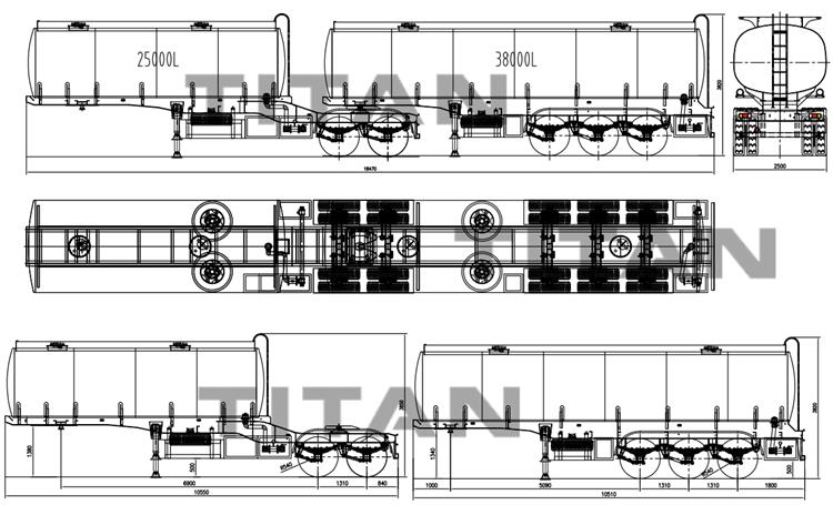 25000L+38000L Superlink Double Tanker Trailer for Sale In Namibia