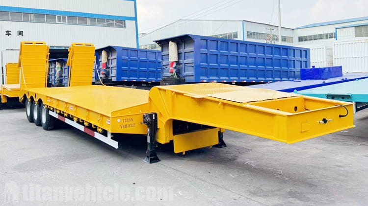 3 Axle 80Tons Folding Lowbed Semi Trailer for Sale in Ghana