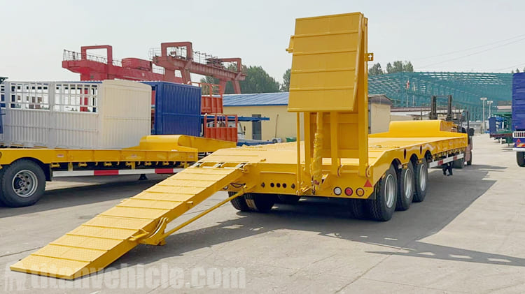 3 Axle 80Tons Folding Lowbed Semi Trailer for Sale in Ghana
