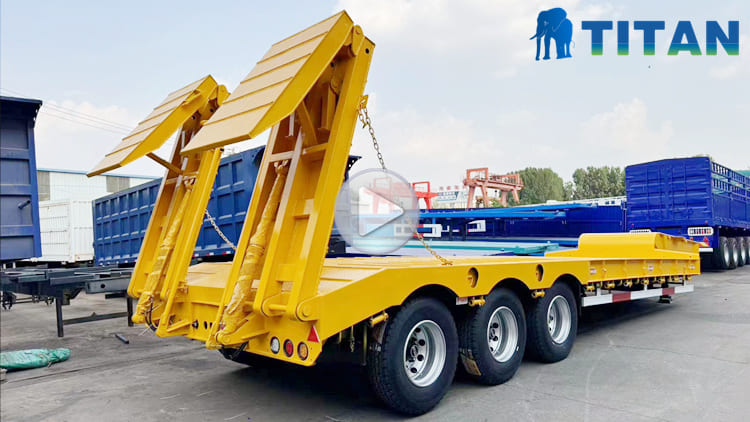 3 Axle 80Tons Folding Lowbed Semi Trailer for Sale in Ghana