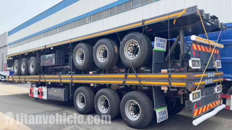 Tri Axle Flatbed Trailer Price Cheap Flatbed Trailers for Sale Near Me in Mauritius