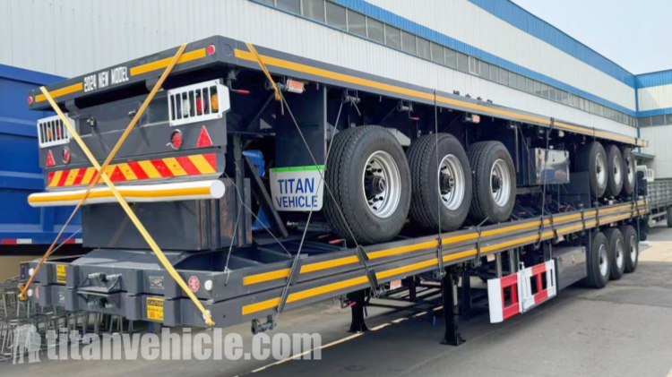 Tri Axle Flatbed Trailer Price Cheap Flatbed Trailers for Sale Near Me in Mauritius