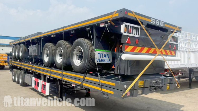 Tri Axle Flatbed Trailer Price Cheap Flatbed Trailers for Sale Near Me in Mauritius