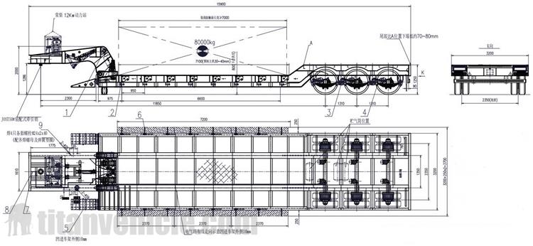3 Axle 80 Ton Detachable Gooseneck Trailer for Sale In Nigeria