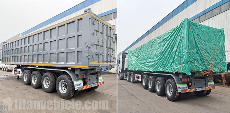 4 Axle 80 Ton Semi Dump Trailer for Sale in Kazakhstan