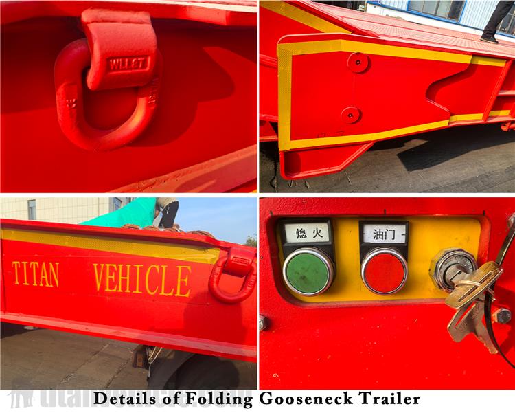 4 Axle Folding Gooseneck Lowboy Trailer for Sale In United Arab Emirates
