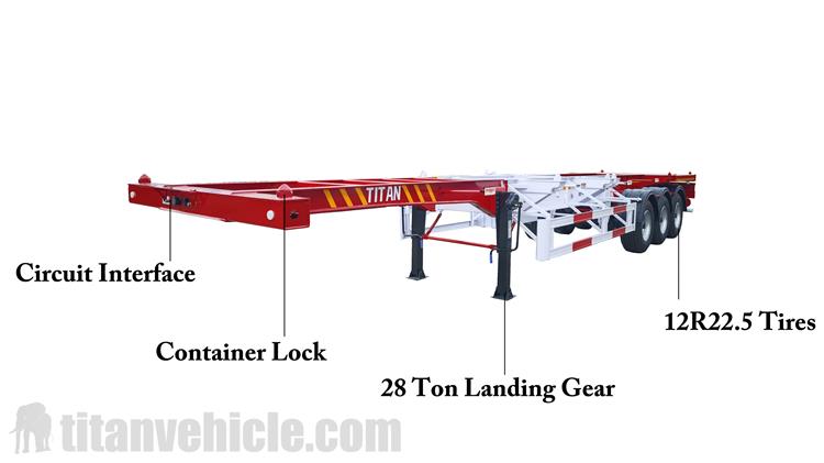 3 Axle 40ft Container Skeleton Trailer for Sale In Jamaica 