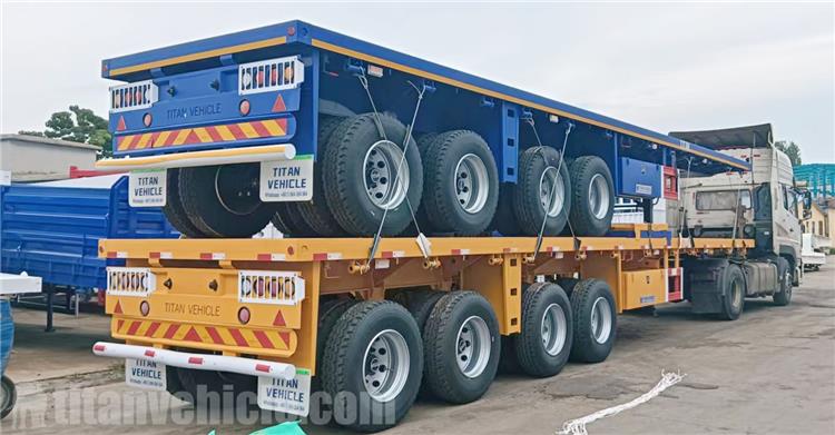 4 Axle Flat Bed Trailer Truck for Sale In Ghana