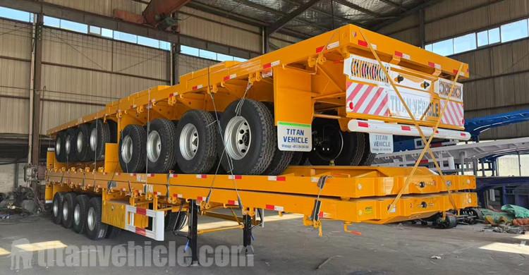 4 Axle Flatbed Trailers Ready Ship to Ghana