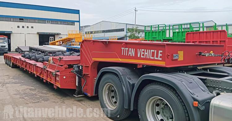 4 Line 8 Axle Heavy Duty Lowbed Trailer for Sale in Argentina