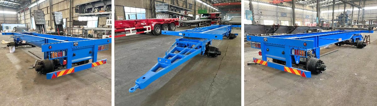 Ready Stock 2 Axle Skeleton Drawbar Trailer for Fast Delivery FOB Price: 5750 USD