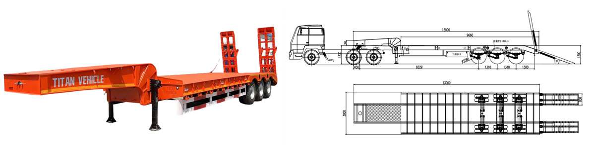 Discount Prices! 3 Axle 60 Ton Lowbed Trailer FOB 16700 USD