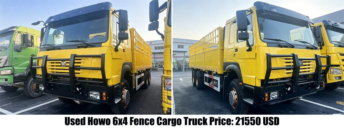 Ready Stock Used Howo Fence Cargo Truck FOB Price Only 21550 USD