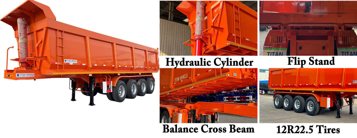 In Stock! 4 Axle U Shape Dump Trailer FOB Price: 20000 USD