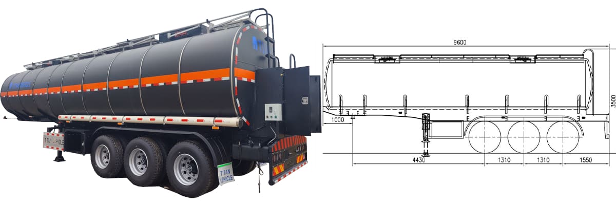 3 Axle 40m³ Asphalt Tanker Trailer FOB Price: 17500 USD