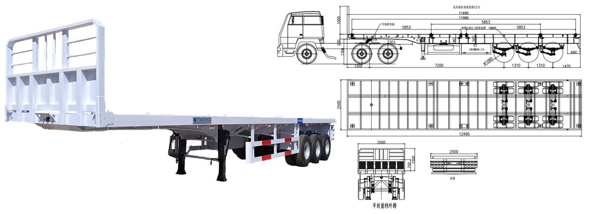 Tri Axle Trailer with Front Board for Sale in Nigeria