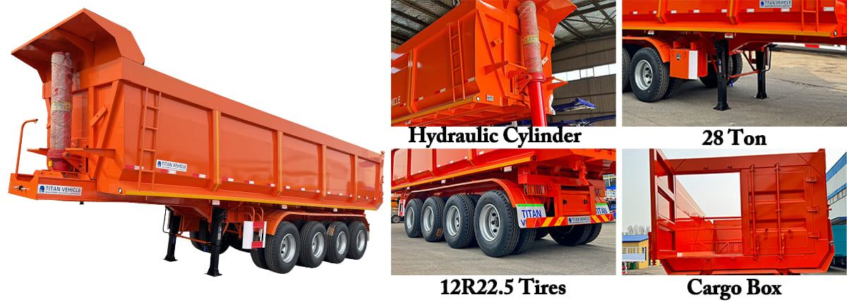 4 Axle U Shaped Dump Trailer FOB Price: FOB 18000 USD