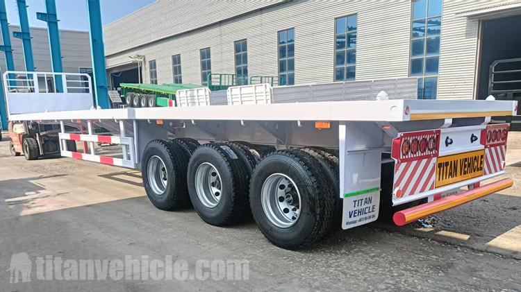 Tri Axle Flat Bed Trailer with Front Wall for Sale in Namibia