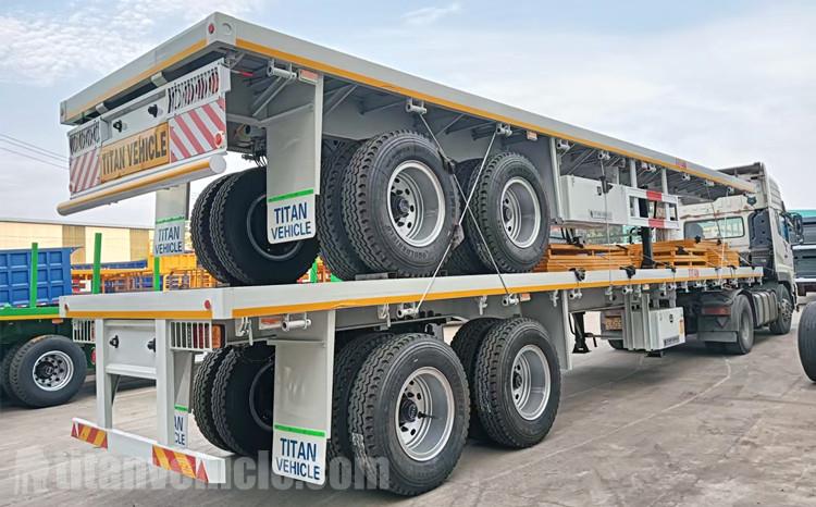 2 Axle Flatbed Trailer with Bogie Suspension for Sale in Congo