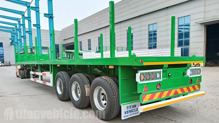 3 Axle Flatbed Trailer with Stanchion for Sale in Iraq