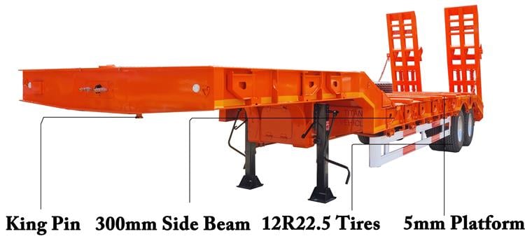 2 Axle Equal Width Gooseneck Low Bed Trailer For Sale In Tanzania