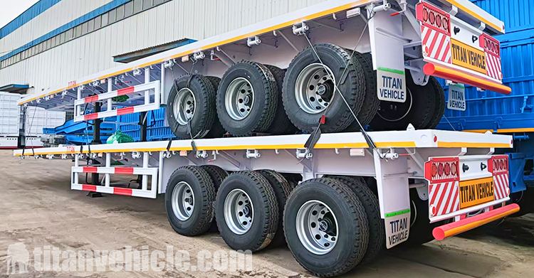 Tri Axle 40 Ft Flatbed Trailer for Sale in Ghana