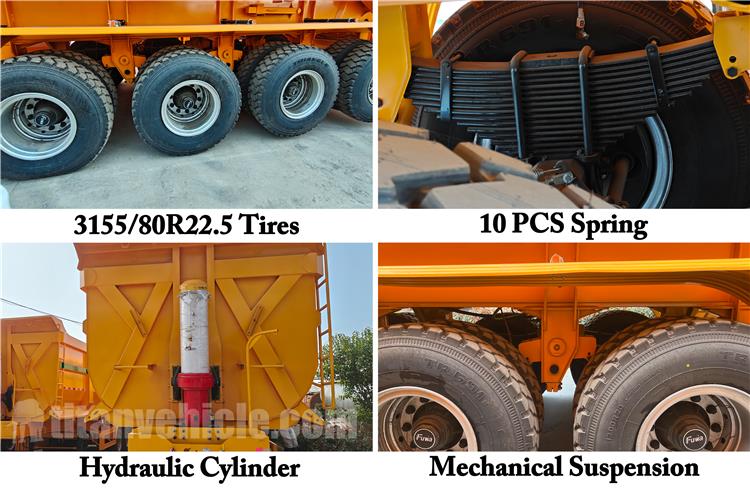 6 Axle 45CBM Dump Semi Trailer for Sale In Ghana