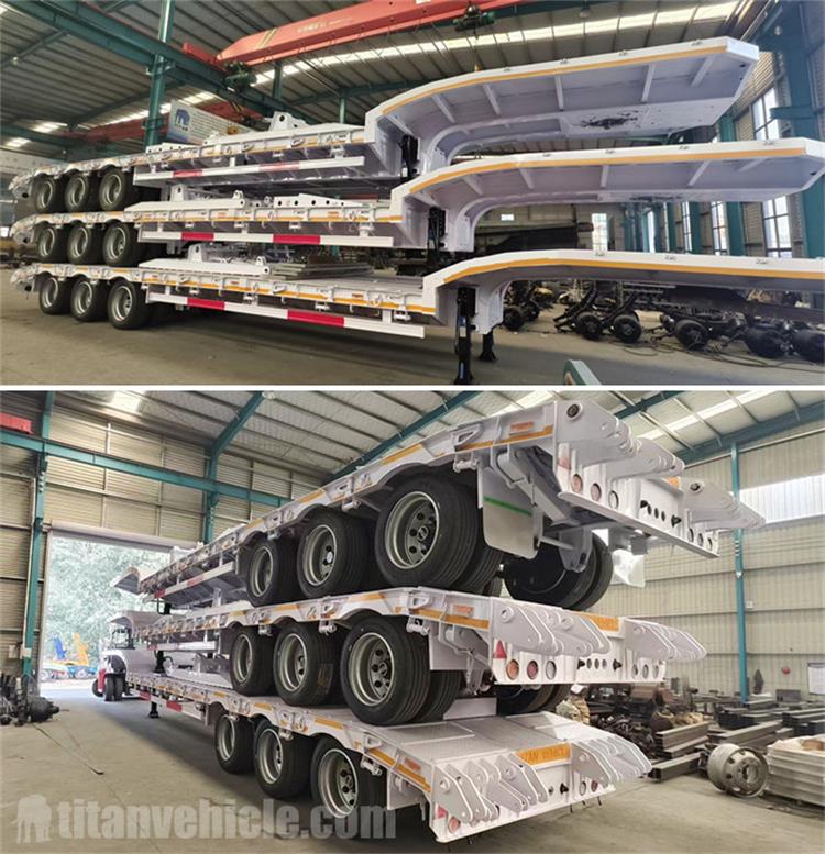 Lightweight 50 Ton 3 Axle Low Loader Trailer for Sale in Tanzania