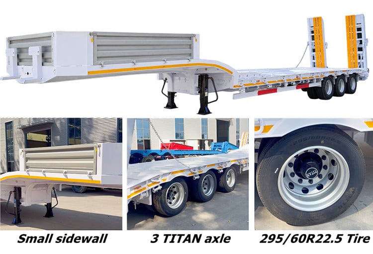 Lightweight 50 Ton 3 Axle Low Loader Trailer for Sale in Tanzania
