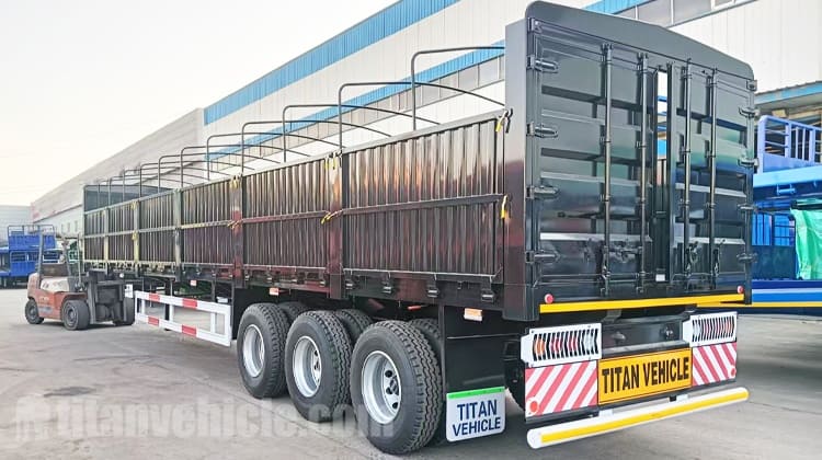 3 Axle Stake Fence Semi Trailer for Sale in Zambia