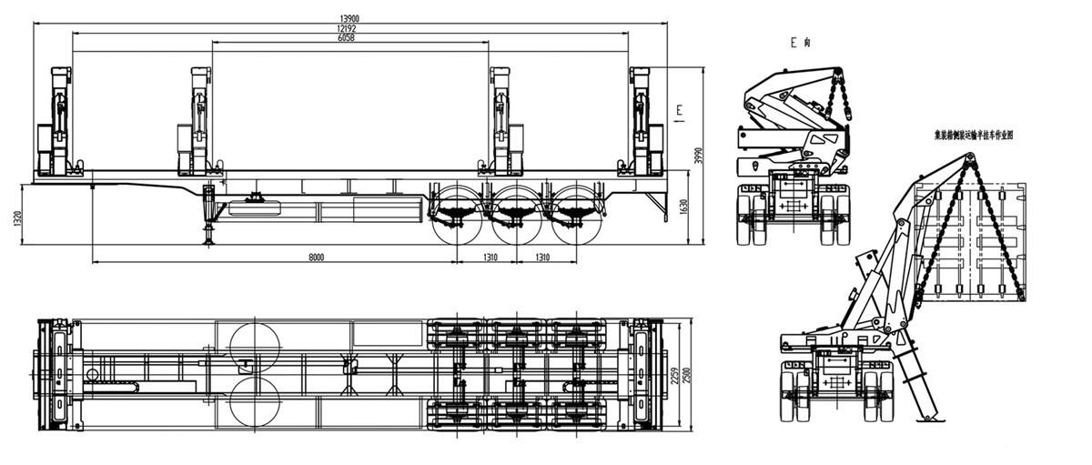 Side Loader Truck Trailer for Sale Container Side Loader 30 Discount