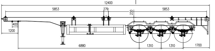 container chassis trailer drawing