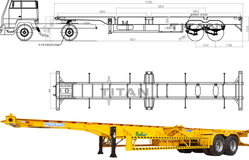 Container Chassis Trailer dimensions & drawings