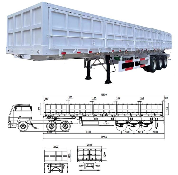 40 tons Side Tipper Trailer dimensions & drawings
