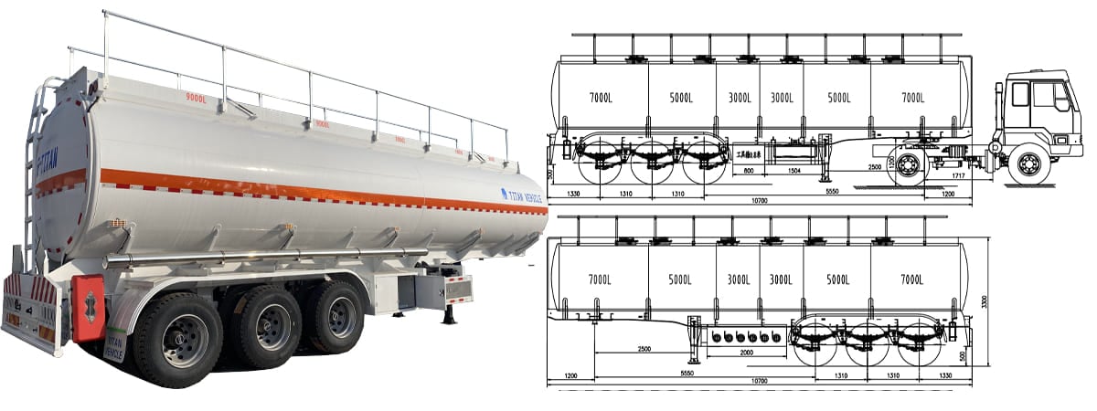 3 Axle 30000L Fuel Tanker Trailer Price In Côte d'Ivoire: 13000 USD