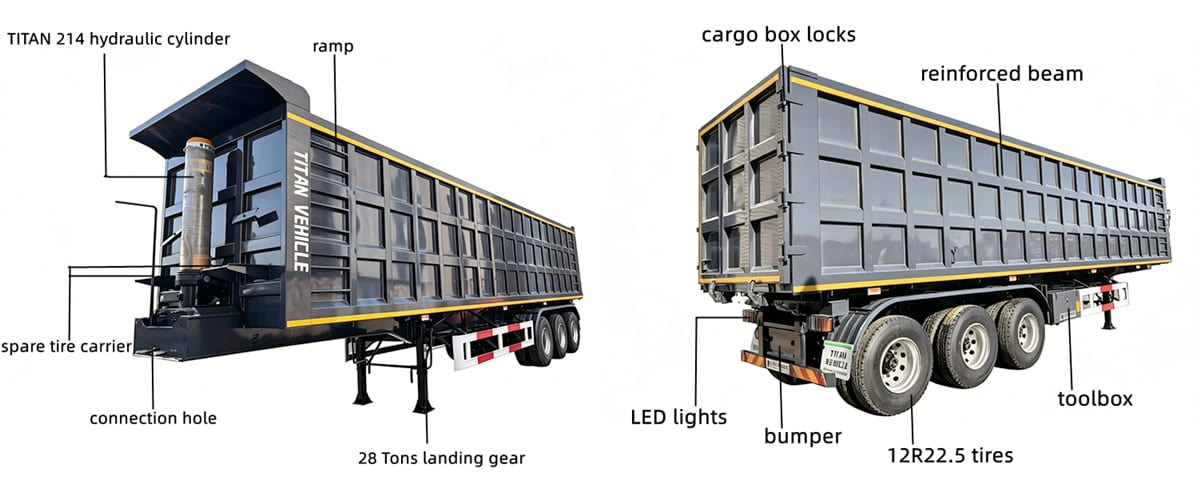 80 Ton Dump Semi Trailer FOB Price: 13000 USD