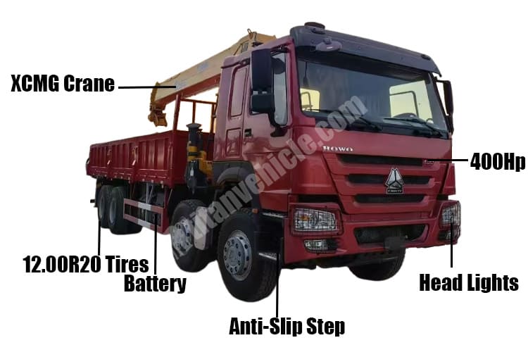 Howo Boom Truck 400 HP for Sale in Brazil