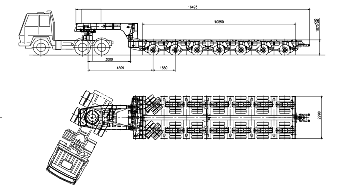 modular trailer drawing