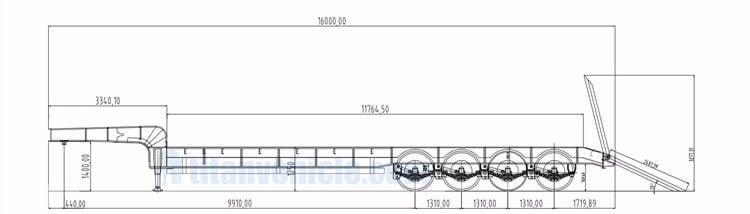 TITAN 4 axle lowbed semi trailer specification drawing