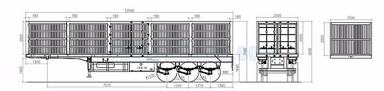 3 axle high side wall cargo trailer technical specification