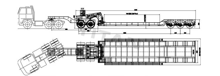 3 axle lowboy trailer with 2 axle dolly technical specification