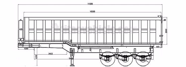 End Dump Trailer dimensions