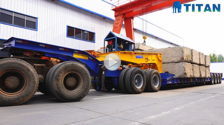 150 ton 4 axle lowboy trailer testing before shipment